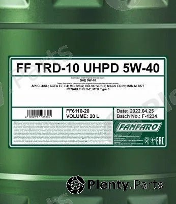 SCT - Mannol FF6110-20 — Engine Oil FANFARO TRD-10 UHPD 5W-40