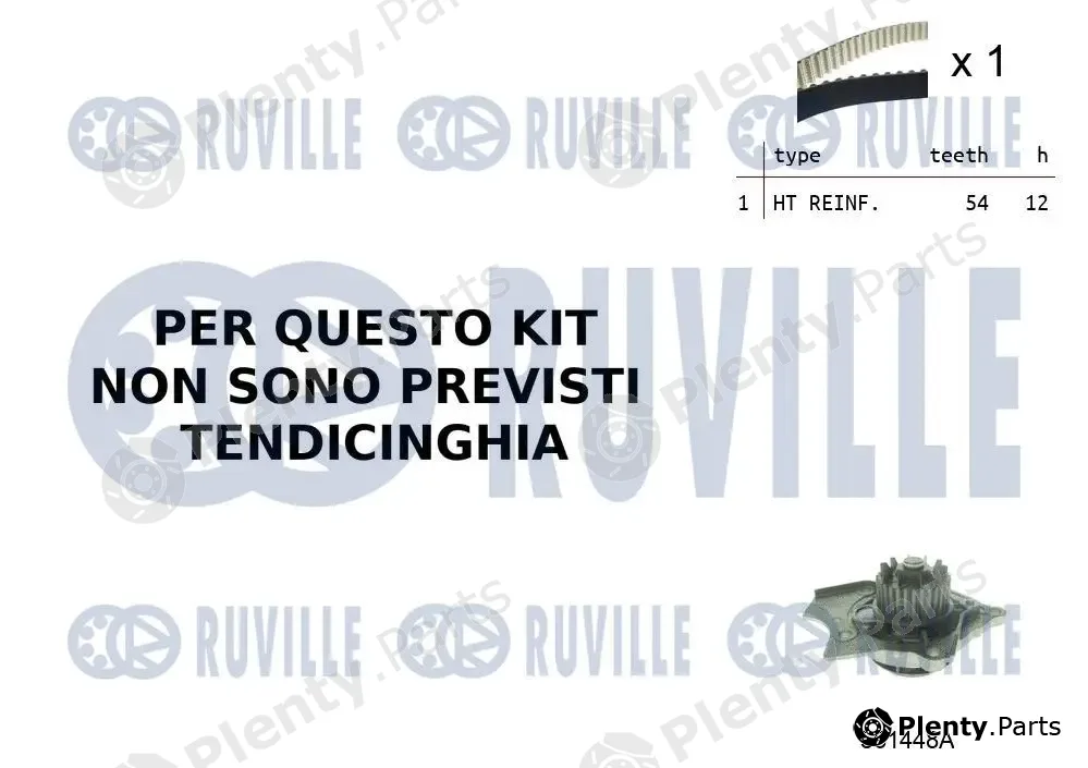 Ruville 55B0021 — Water Pump & Timing Belt Kit
