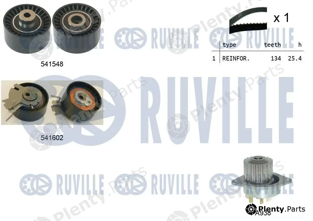 Ruville 5502861 — Water Pump & Timing Belt Kit