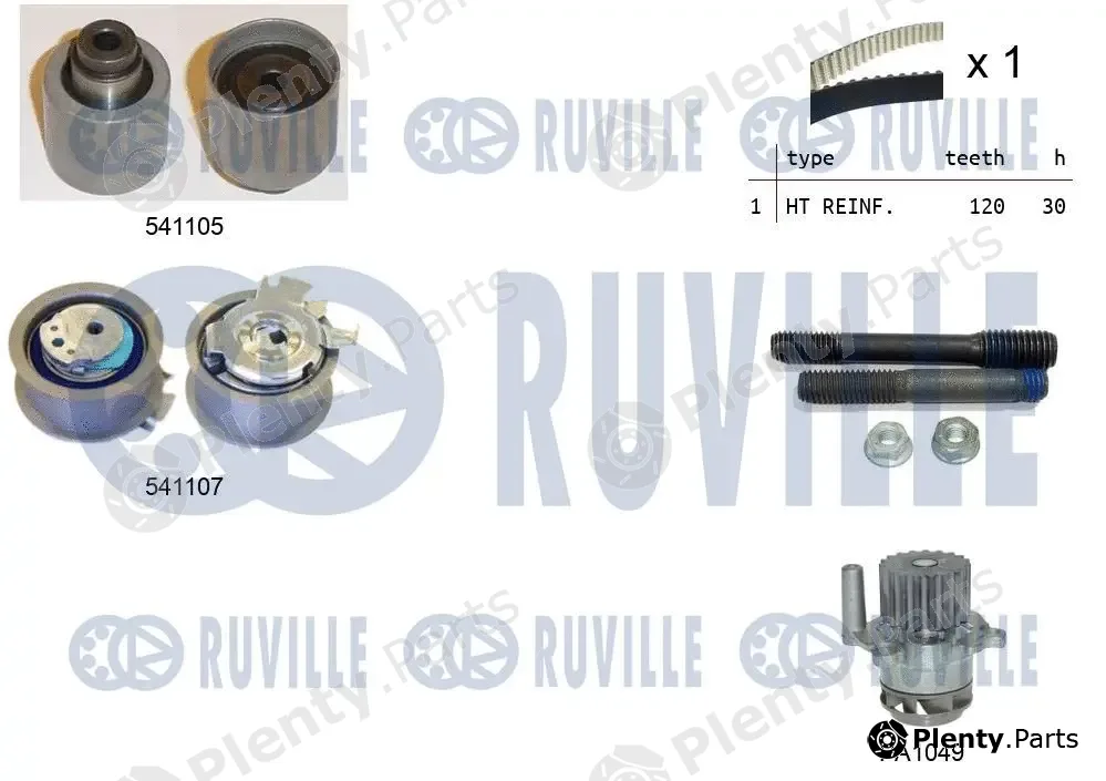 Ruville 5500613 — Water Pump & Timing Belt Kit