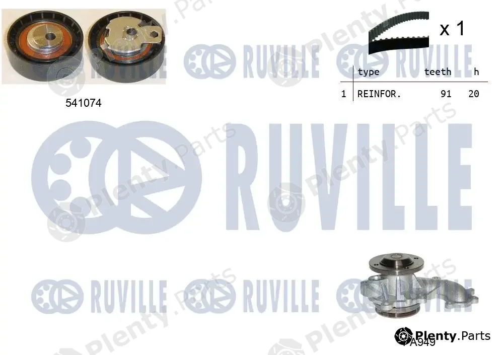Ruville 5500541 — Water Pump & Timing Belt Kit