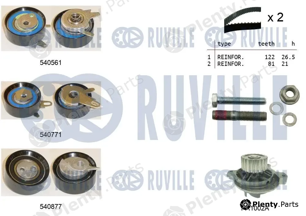 Ruville 5503851 — Water Pump & Timing Belt Kit