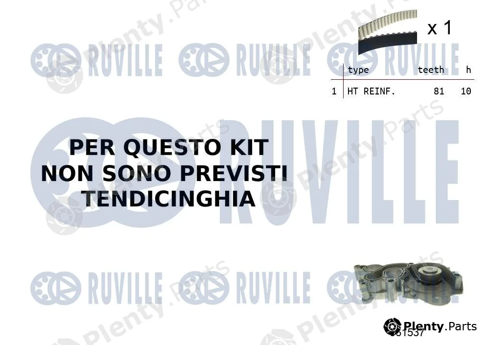 Ruville 55B0044 — Water Pump & Timing Belt Kit