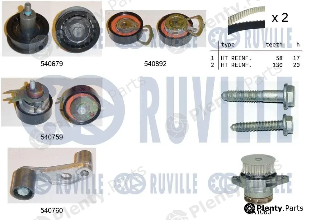 Ruville 5501362 — Water Pump & Timing Belt Kit