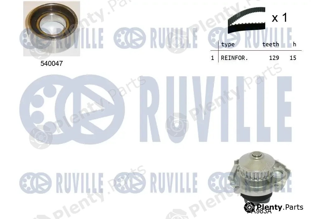 Ruville 5500381 — Water Pump & Timing Belt Kit