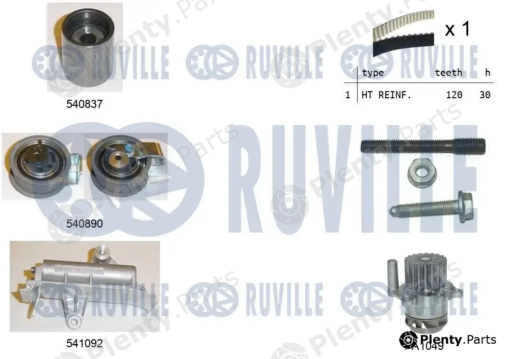 Ruville 5501382 — Water Pump & Timing Belt Kit