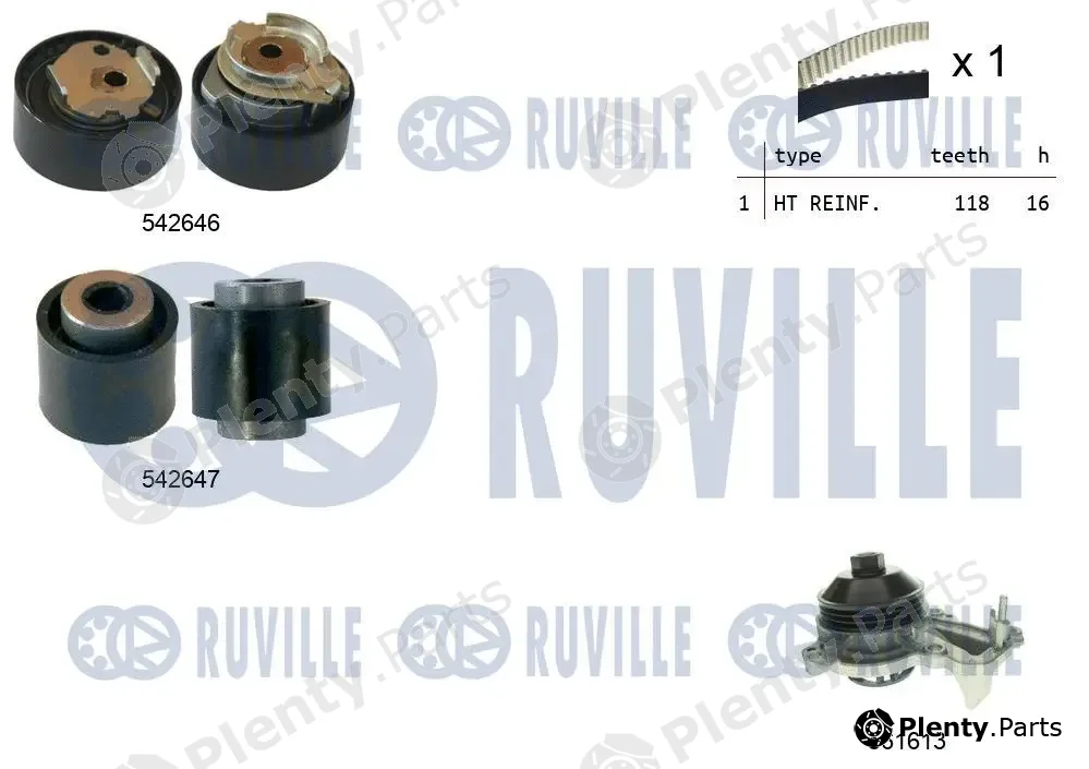 Ruville 5503772 — Water Pump & Timing Belt Kit