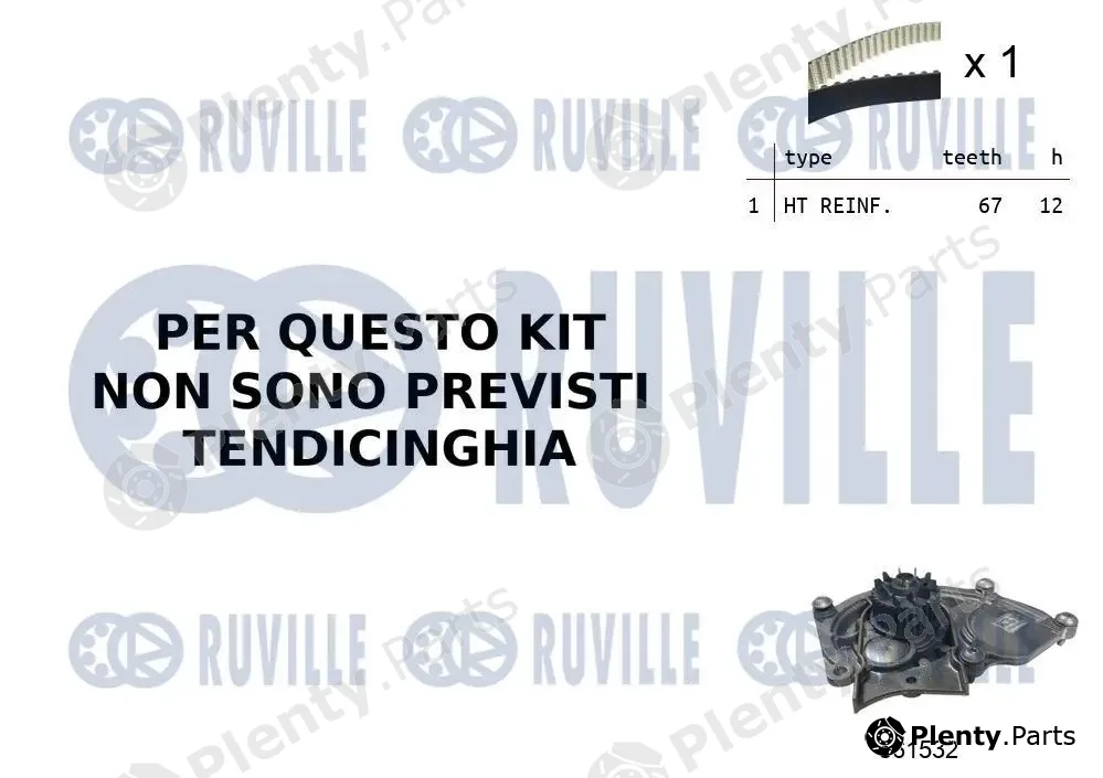 Ruville 55B0031 — Water Pump & Timing Belt Kit