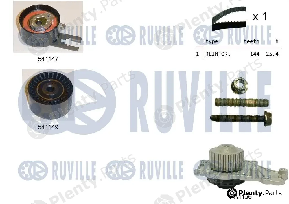 Ruville 5500521 — Water Pump & Timing Belt Kit
