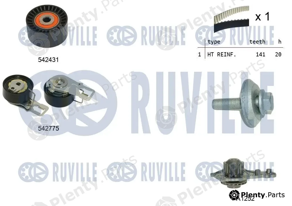 Ruville 5503951 — Water Pump & Timing Belt Kit