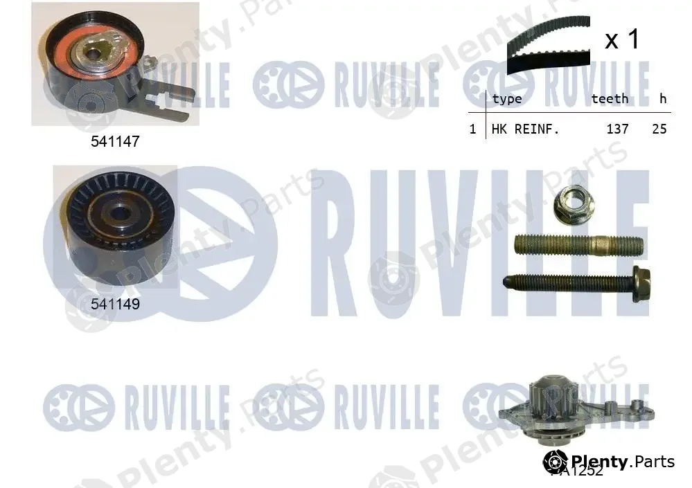 Ruville 5500581 — Water Pump & Timing Belt Kit