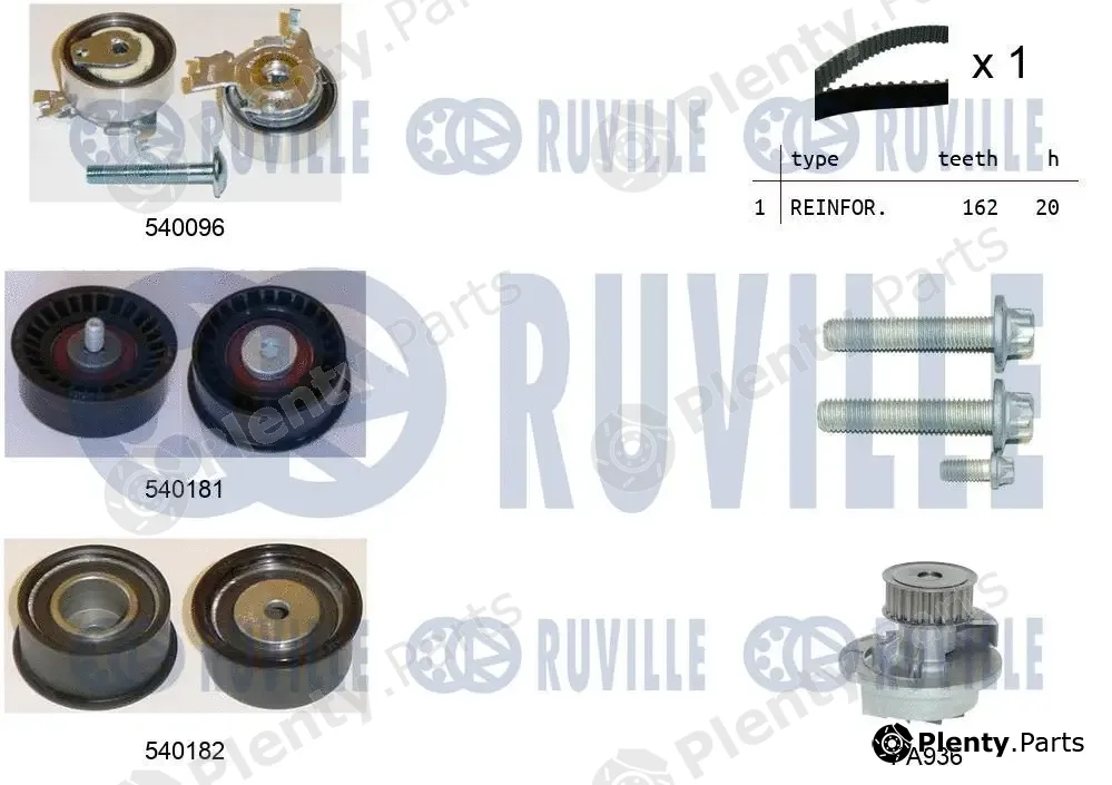 Ruville 5500401 — Water Pump & Timing Belt Kit