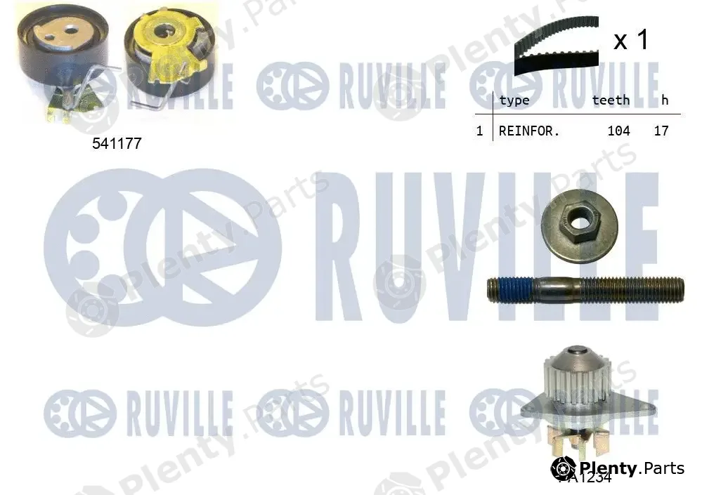 Ruville 5500511 — Water Pump & Timing Belt Kit
