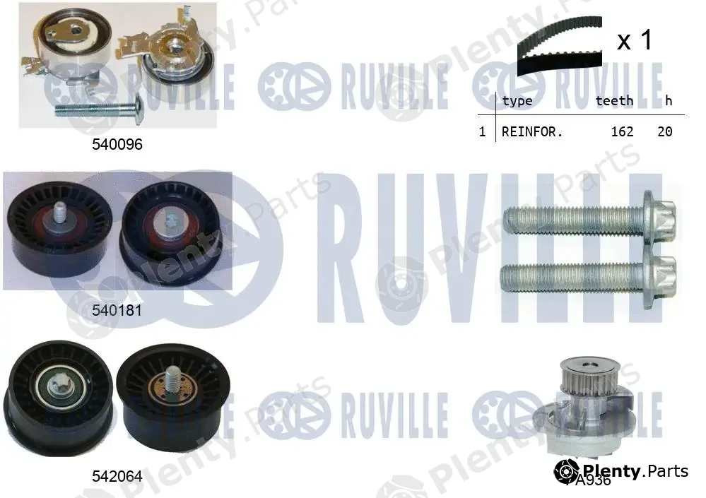 Ruville 5503173 — Water Pump & Timing Belt Kit