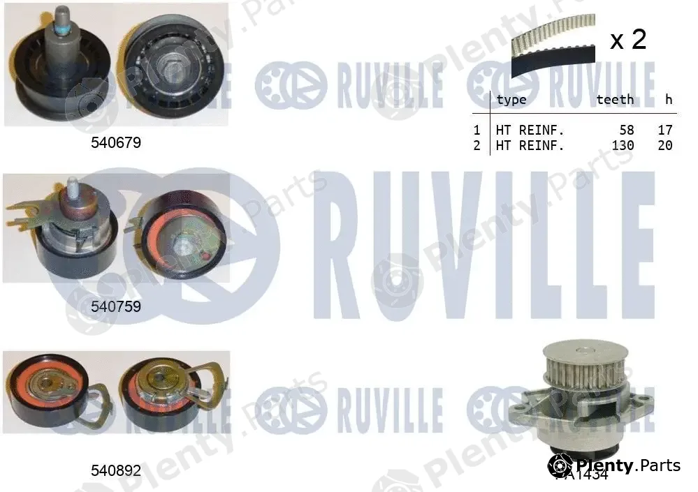 Ruville 5503811 — Water Pump & Timing Belt Kit