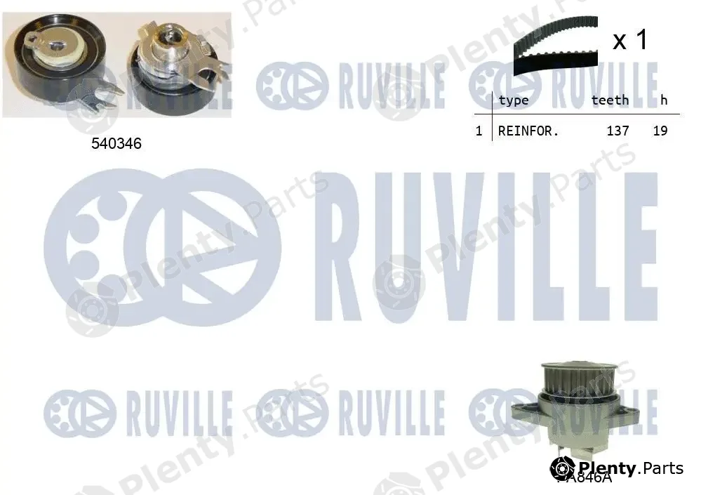Ruville 5500461 — Water Pump & Timing Belt Kit