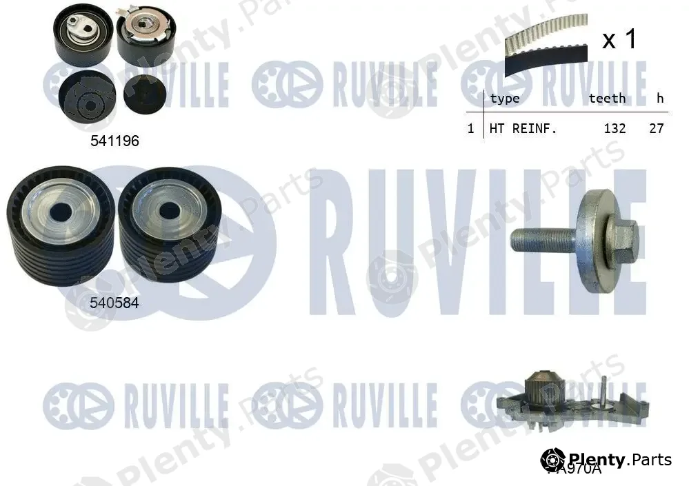 Ruville 5503571 — Water Pump & Timing Belt Kit