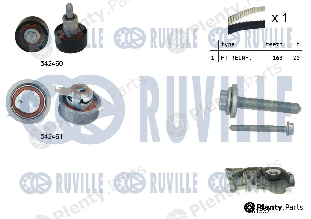 Ruville 5503841 — Water Pump & Timing Belt Kit