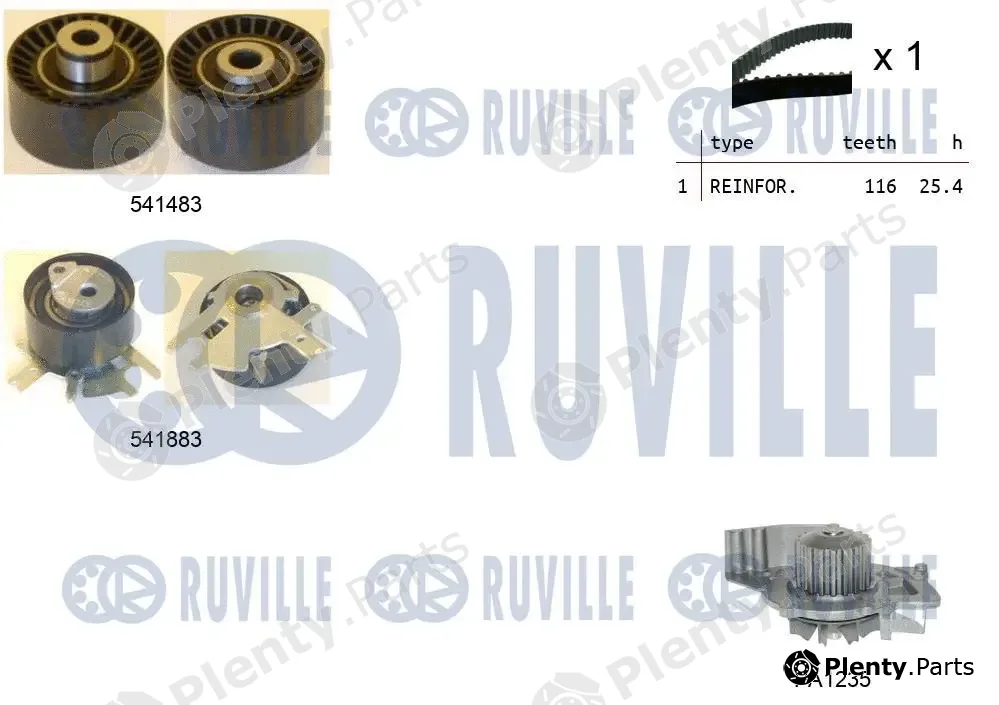 Ruville 5502962 — Water Pump & Timing Belt Kit