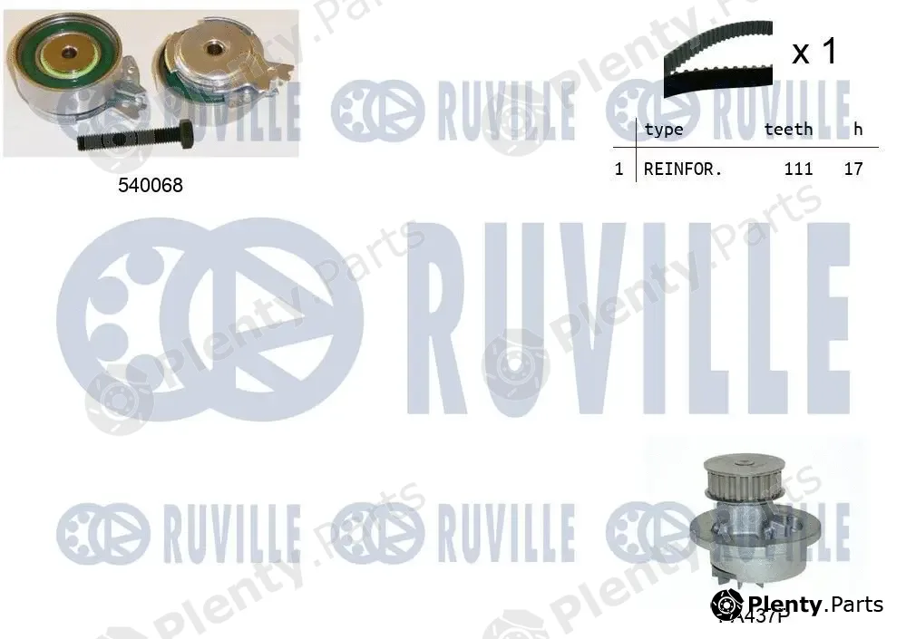 Ruville 5500051 — Water Pump & Timing Belt Kit