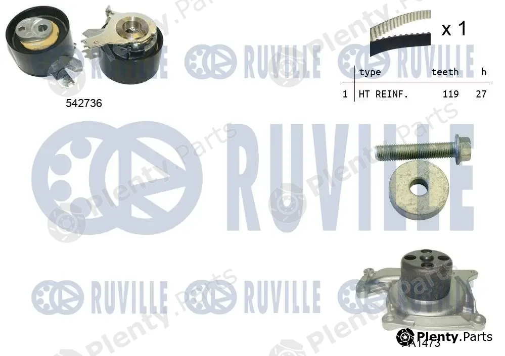 Ruville 5503781 — Water Pump & Timing Belt Kit