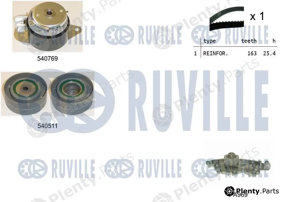 Ruville 5501001 — Water Pump & Timing Belt Kit