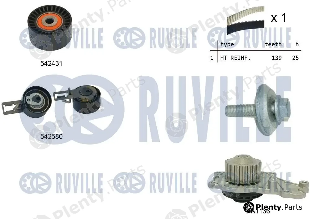 Ruville 5503861 — Water Pump & Timing Belt Kit