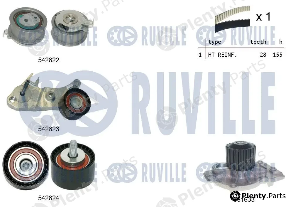 Ruville 5505021 — Water Pump & Timing Belt Kit
