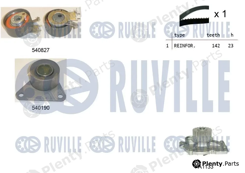 Ruville 5501101 — Water Pump & Timing Belt Kit