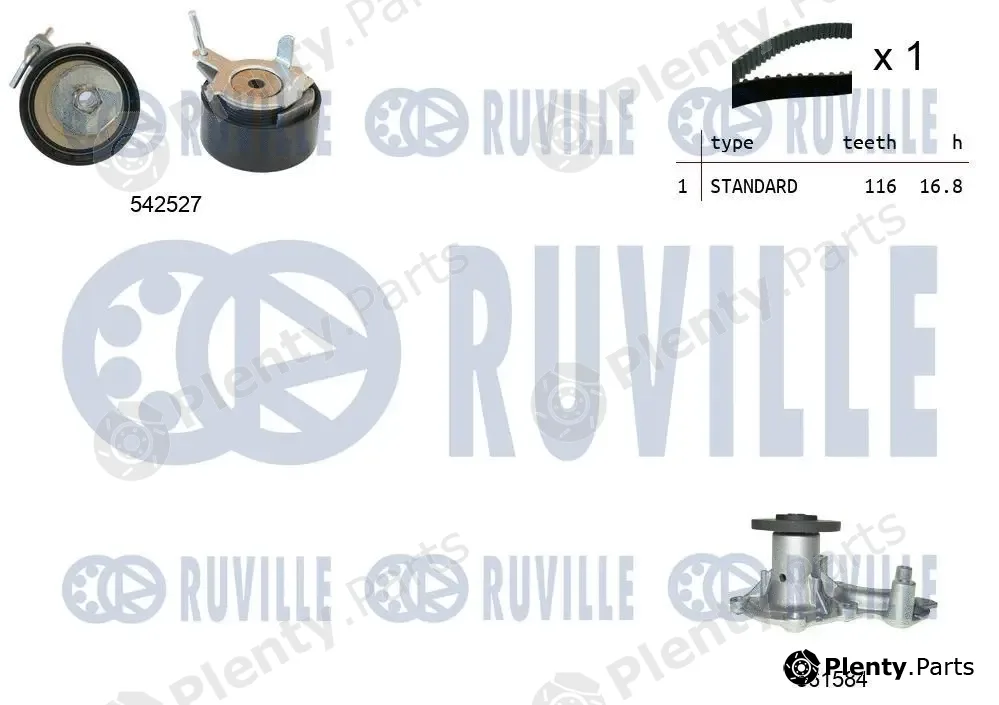 Ruville 5505051 — Water Pump & Timing Belt Kit