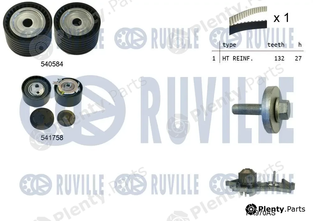 Ruville 5502981 — Water Pump & Timing Belt Kit