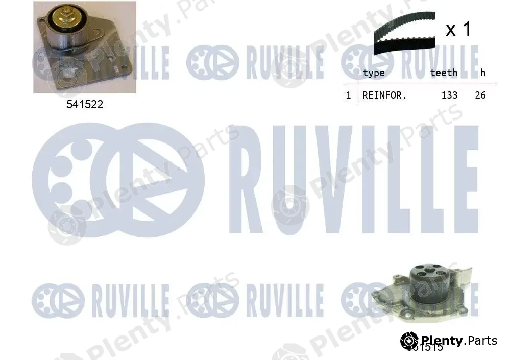 Ruville 5501282 — Water Pump & Timing Belt Kit
