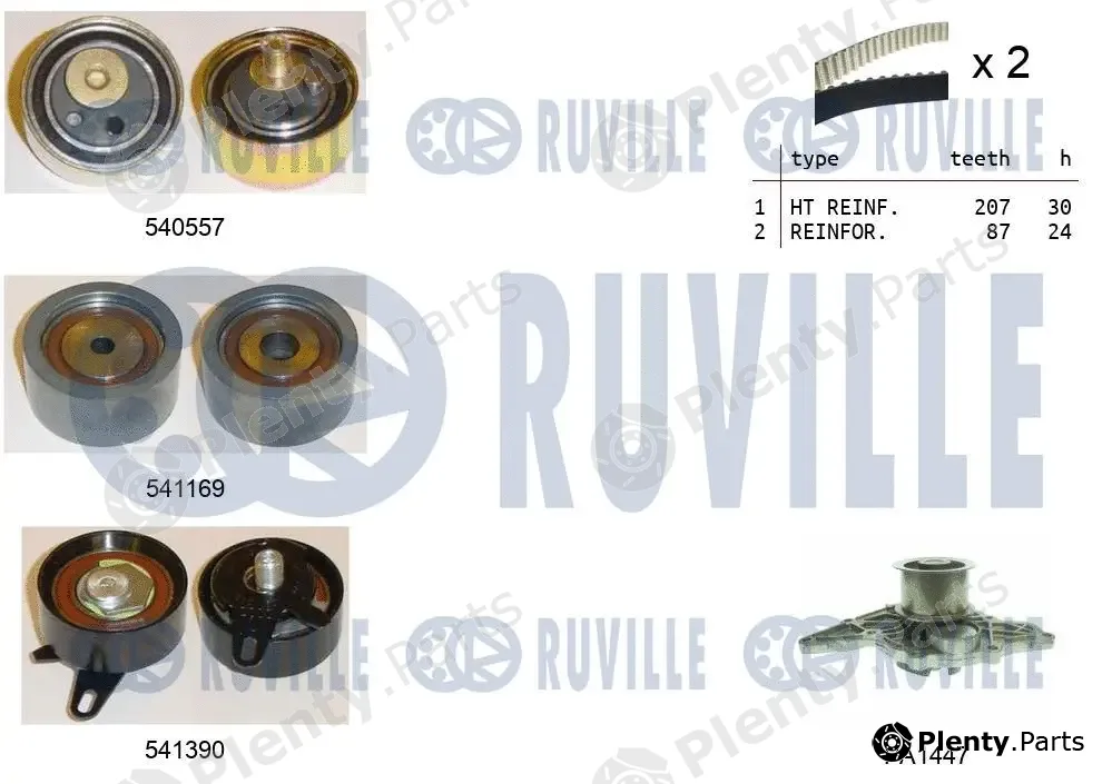 Ruville 5503831 — Water Pump & Timing Belt Kit