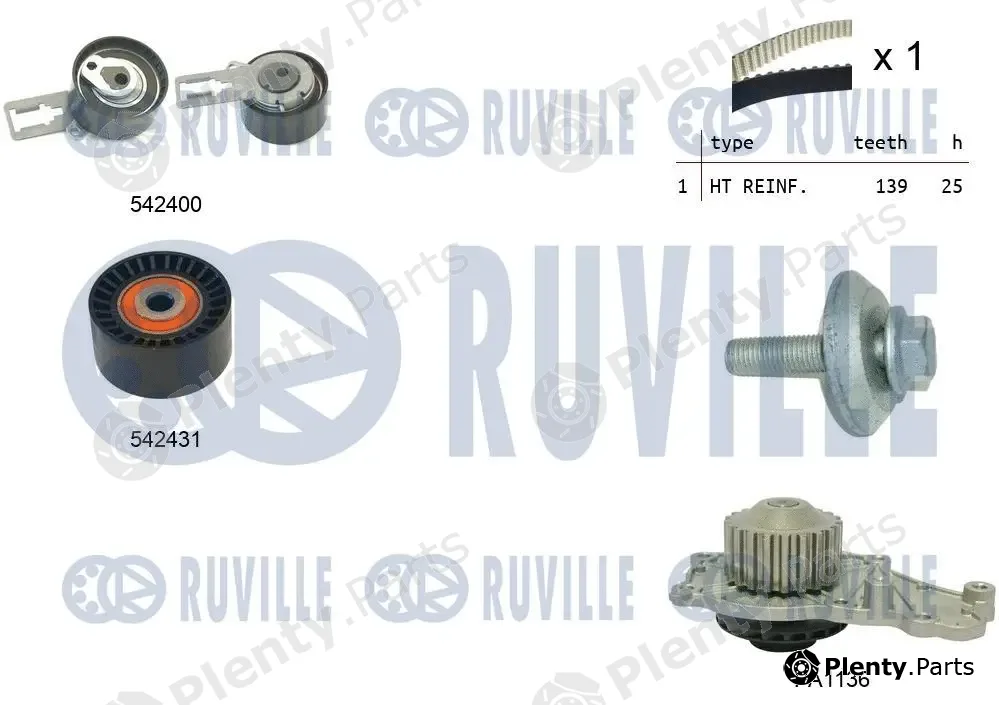 Ruville 5503791 — Water Pump & Timing Belt Kit