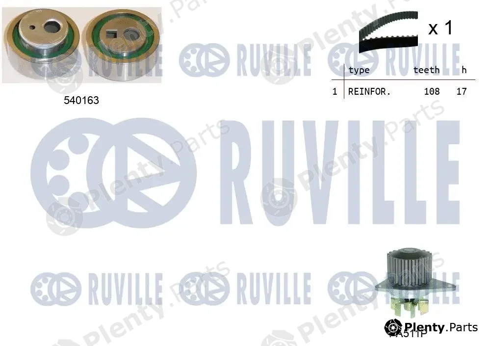 Ruville 5503281 — Water Pump & Timing Belt Kit