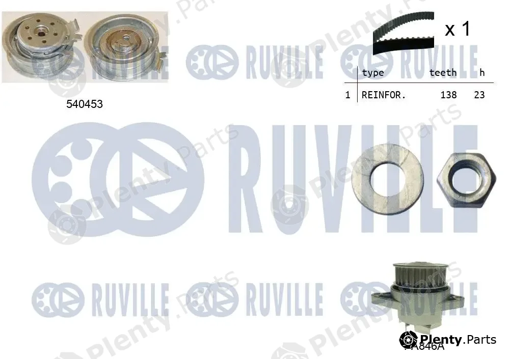 Ruville 5500132 — Water Pump & Timing Belt Kit