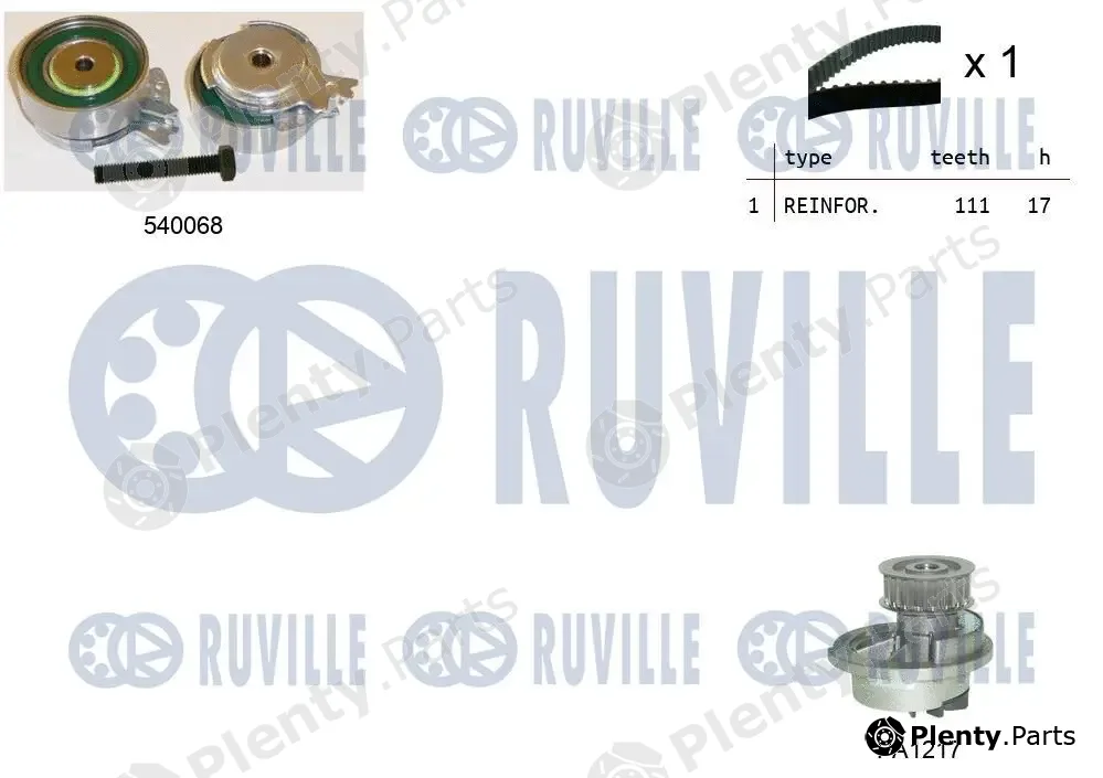 Ruville 5500052 — Water Pump & Timing Belt Kit