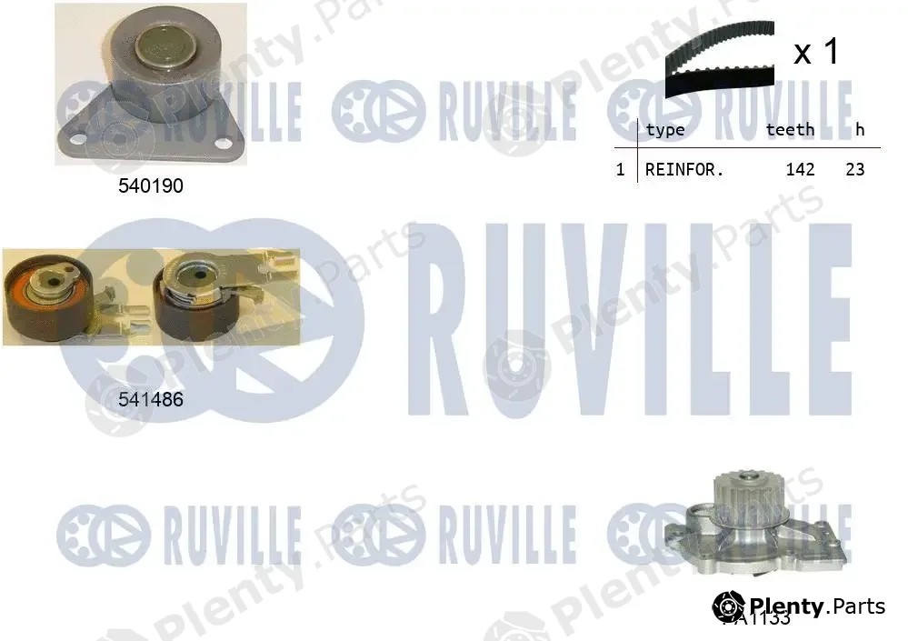 Ruville 5503641 — Water Pump & Timing Belt Kit