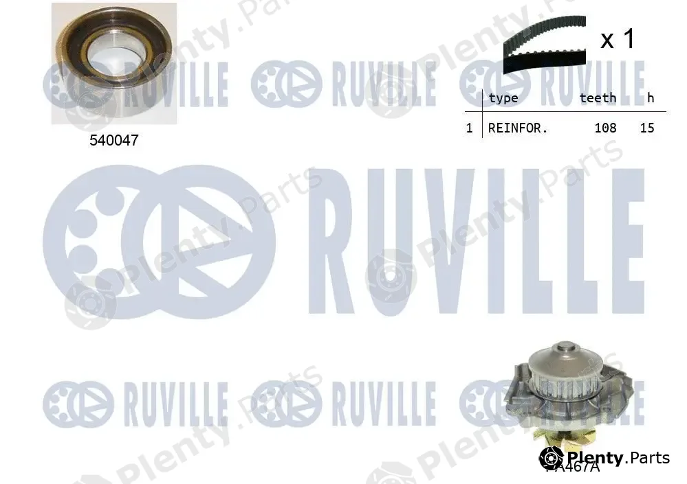 Ruville 5500241 — Water Pump & Timing Belt Kit