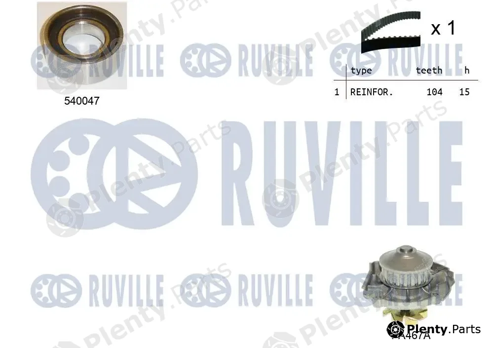 Ruville 5500651 — Water Pump & Timing Belt Kit