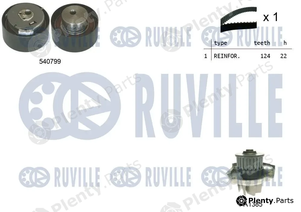 Ruville 5500342 — Water Pump & Timing Belt Kit