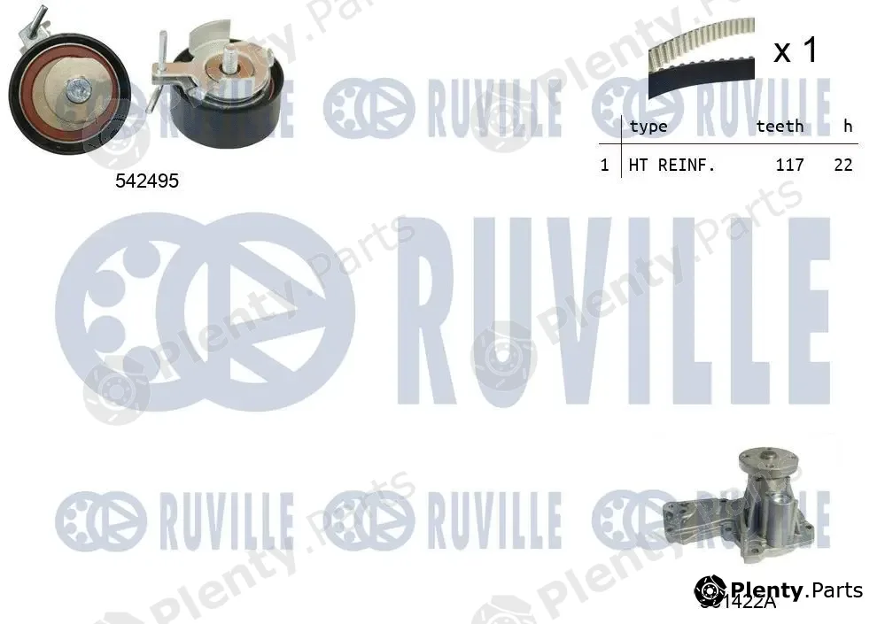 Ruville 5503741 — Water Pump & Timing Belt Kit