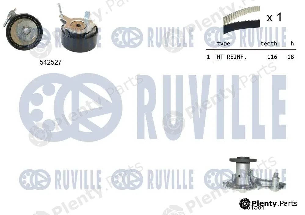 Ruville 5503731 — Water Pump & Timing Belt Kit