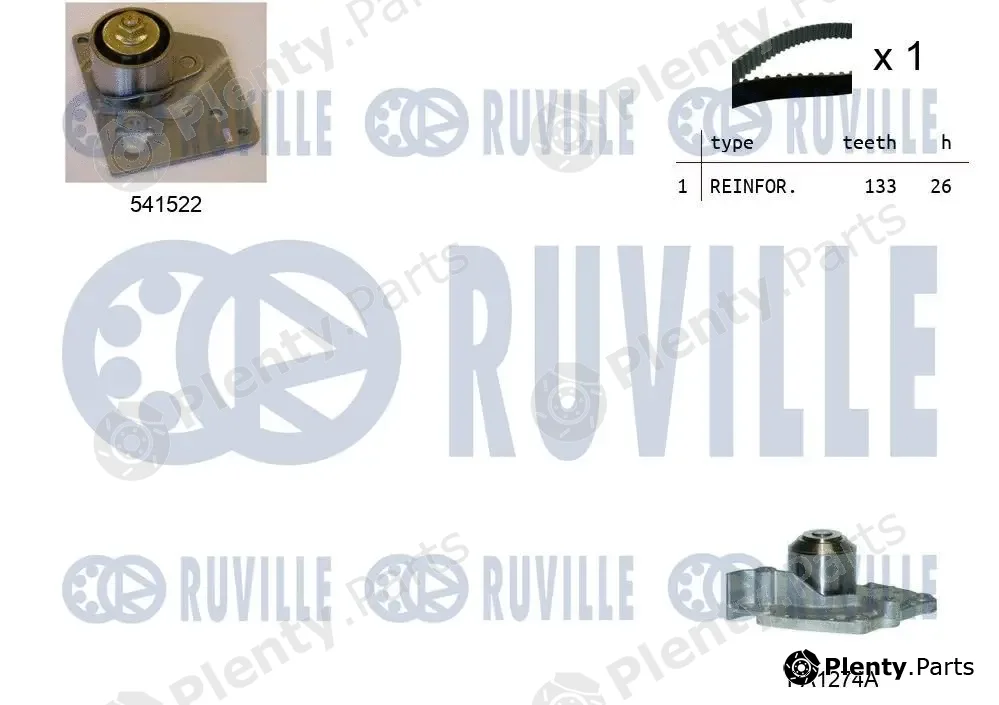 Ruville 5501281 — Water Pump & Timing Belt Kit