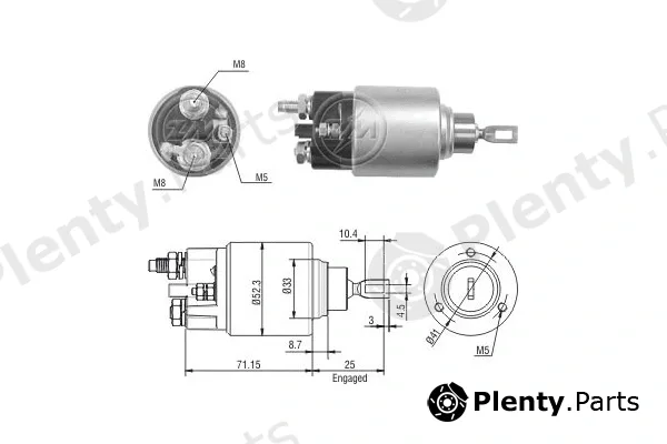 ERA ZM376 — Solenoid Switch, starter