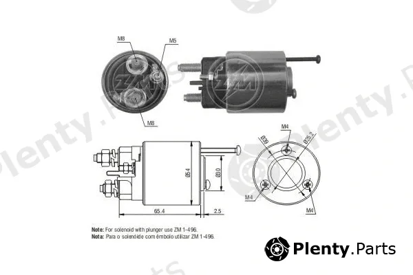 ERA ZM496 — Solenoid Switch, starter