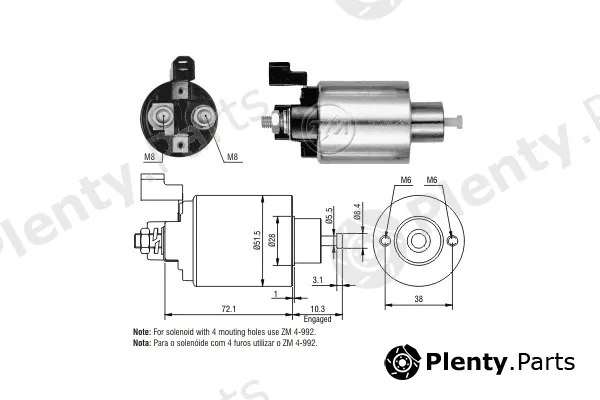 ERA ZM4992 — Solenoid Switch, starter