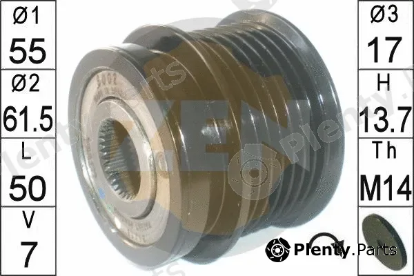 ERA ZN6002 — Alternator Freewheel Clutch De-coupler alternator pulley