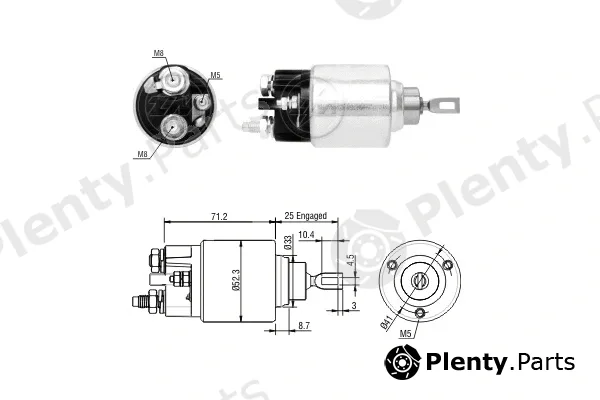 ERA ZM377 — Solenoid Switch, starter