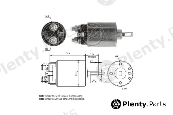 ERA ZM680 — Solenoid Switch, starter